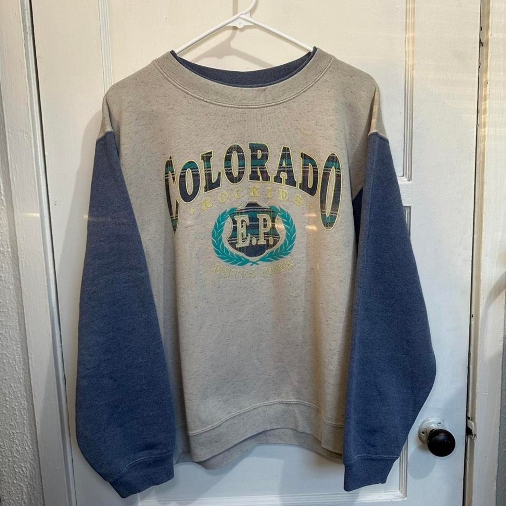 Colorado Rockies "E.P. Estes Park" Crewneck — Alore, Made in‎ USA (L)